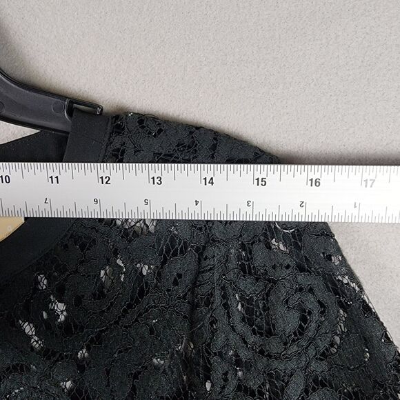 Michael Kors Black Lace Crochet Overlay Blouse Size 4 - Picture 7 of 8